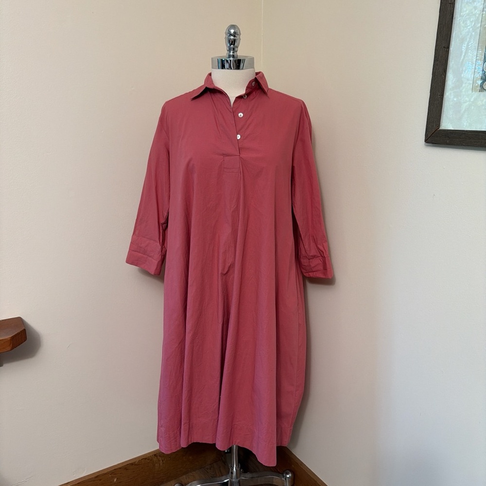 Two Danes Pink Cotton Oversized Shirt Dress Size S